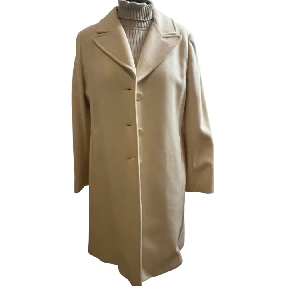 Preston & York Wool  and Cashmere Trench Coat Cream off White SZ 14